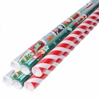 Kerst inpakpapier/cadeaupapier - set van 6x rollen - 150 x 70 cm - kerstprint