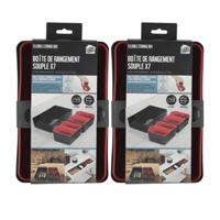 Opbergmanden - 14x stuks - 3 formaten - Rood/zwart - ladekastorganizer - thumbnail
