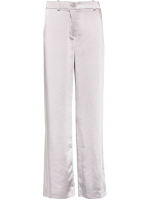 P.A.R.O.S.H. pantalon droit à fini satiné - Violet