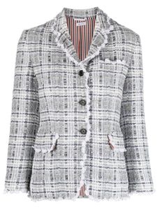 Thom Browne crochet-trim single-breasted blazer - Gris