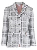 Thom Browne crochet-trim single-breasted blazer - Gris