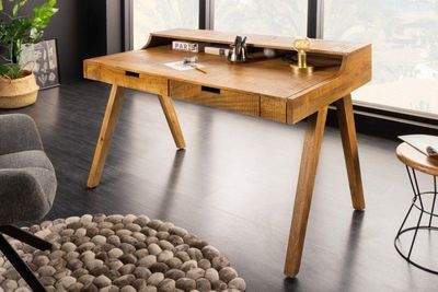 Stevige secretaire MONSOON 120 cm mangohouten bureau - 41165
