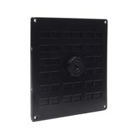 Nedco schuifrooster met gaas - vierkant - 200x200mm - zwart - aluminium