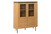 Highboard ATELIER 140 cm, naturel eikenhoutlook met zwarte poten - 47454
