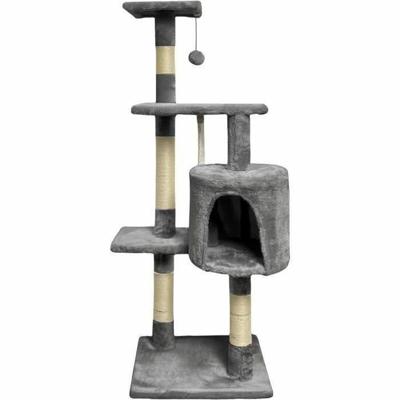 Krabpaal voor Katten Paloma Dark Grijs Polyester Pluche Hout (1 Stuks)