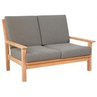 Teak 124 cm Loungebank inclusief kussens - 2 persoons