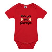 This girl loves grandpa cadeau baby rompertje rood meisjes