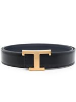 Tod's ceinture à logo gravé - Noir