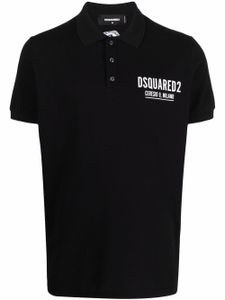 DSQUARED2 polo à logo imprimé - Noir