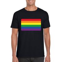 T-shirt met Regenboog vlag zwart heren T-shirt met Regenboog vlag zwart heren