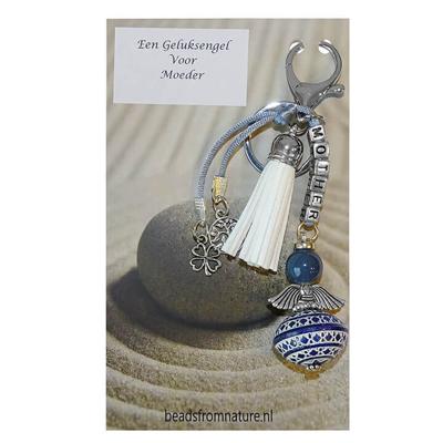 Geluksengel voor Moeder Blauw/Wit