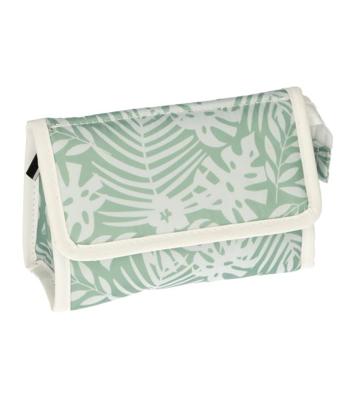 Traveller Spiegeltas bladeren groen/wit 16.5cm x 11cm