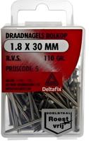 Draadnagel bk 1,8x30mm rvs 110gr - Deltafix