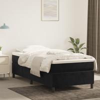 Boxspring bed fluweel zwart 90x190 cm