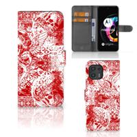 Telefoonhoesje met Naam Motorola Edge 20 Lite Angel Skull Rood | Portemonnee hoesje