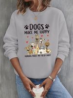 Animal Crew Neck Casual Sweatshirt