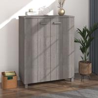 Schoenenkast HAMAR 85x40x108 cm massief grenenhout lichtgrijs