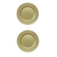 10x stuks diner borden/onderborden goud met glitters 33 cm