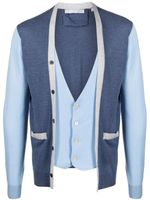 Private Stock cardigan The Harold à design colour block - Bleu