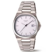 Boccia 3657-01 Horloge titanium zilverkleurig-wit 37 mm