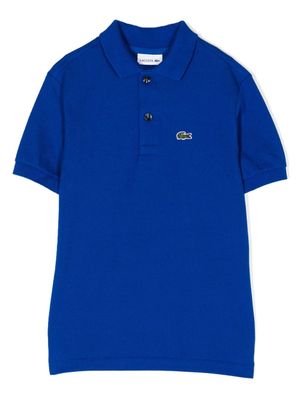 Lacoste Kids polo en coton à patch logo - Bleu