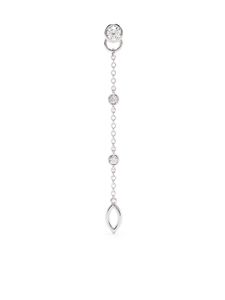 Courbet boucle d'oreille pendante CO en or blanc recyclé 18ct sertie de diamants créés en laboratoire - Argent