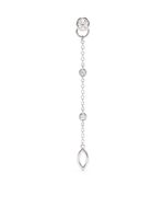 Courbet boucle d'oreille pendante CO en or blanc recyclé 18ct sertie de diamants créés en laboratoire - Argent