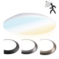 LED Bulkhead - Bewegingssensor - Ø38 cm - 25 watt - 2600 Lumen - 3 Lichtkleuren - CCT Switch - IP65 Waterdicht - IK10 - Wit - Plafondlamp