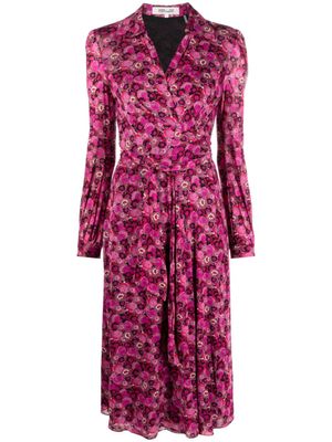 DVF Diane von Furstenberg robe portefeuille Phoenix à coupe mi-longue - Noir