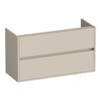 Brauer Adore - Onderkast Ondiep - 100 cm - met 2 Softclose Lades Greeploos en 1 Sifon Uitsparing - Mat Beige