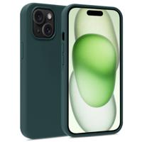 Basey Apple iPhone 15 Plus Hoesje Siliconen Hoes Case Cover - Donkergroen - thumbnail