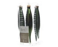 6 Pegels glas glans-mat diameter 3x15cm Dennen groen KSD - Ksd
