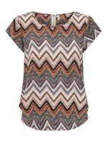Only Onlvic S/s Aop Top Noos Ptm 15161116 T-shirt Korte Mouw Cloud Dancer Arabian Zigzag
