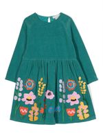 Stella McCartney Kids robe en coton à fleurs brodées - Vert