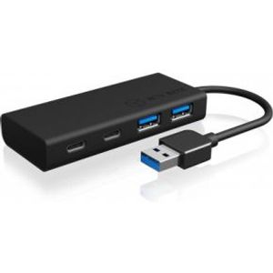 ICY BOX HUB1426-U3 interface hub USB 3.0 (3.1 Gen 1) Type-A 5000 Mbit/s Zwart