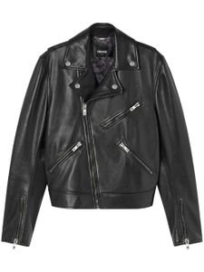 Versace veste de moto en cuir - Noir