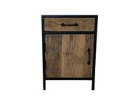 Nachtkast hout/staal 42 cm / 343 - thumbnail