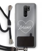 Forever heart pastel: Xiaomi Redmi 9 Transparant Hoesje met koord