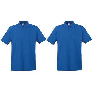 2-Pack maat 3XL grote maat blauw poloshirt premium van katoen voor heren 3XL