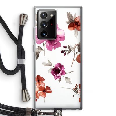 Geschilderde bloemen: Samsung Galaxy Note 20 Ultra / Note 20 Ultra 5G Transparant Hoesje met koord