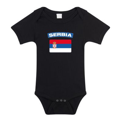 Serbia romper met vlag Servie zwart voor babys