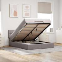 Bed met matras 140x200 cm stof taupe