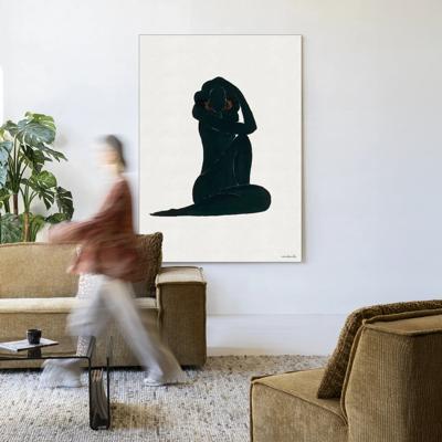 Urban Cotton Wandkleed 'Stillness' 110 x 145cm in Frame - black