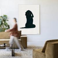 Urban Cotton Wandkleed 'Stillness' 110 x 145cm in Frame - black