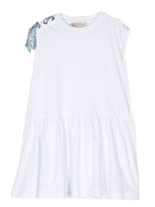 PUCCI Junior robe en coton à imprimé Pesci - Blanc