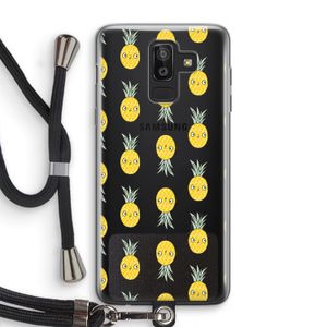 Ananas: Samsung Galaxy J8 (2018) Transparant Hoesje met koord