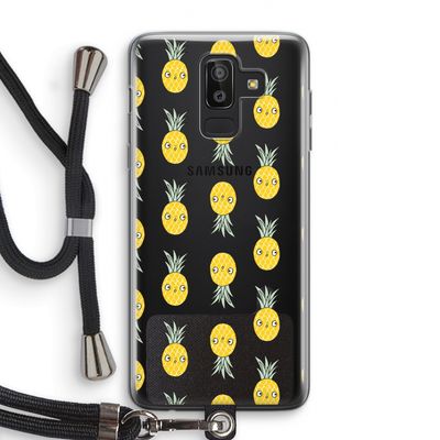 Ananas: Samsung Galaxy J8 (2018) Transparant Hoesje met koord