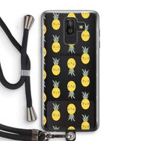Ananas: Samsung Galaxy J8 (2018) Transparant Hoesje met koord