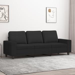 Driezitsbank 180 cm stof zwart SKU: V359403