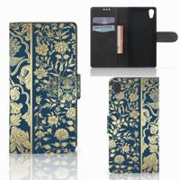 Sony Xperia XA1 Hoesje Beige Flowers | Portemonnee hoesje